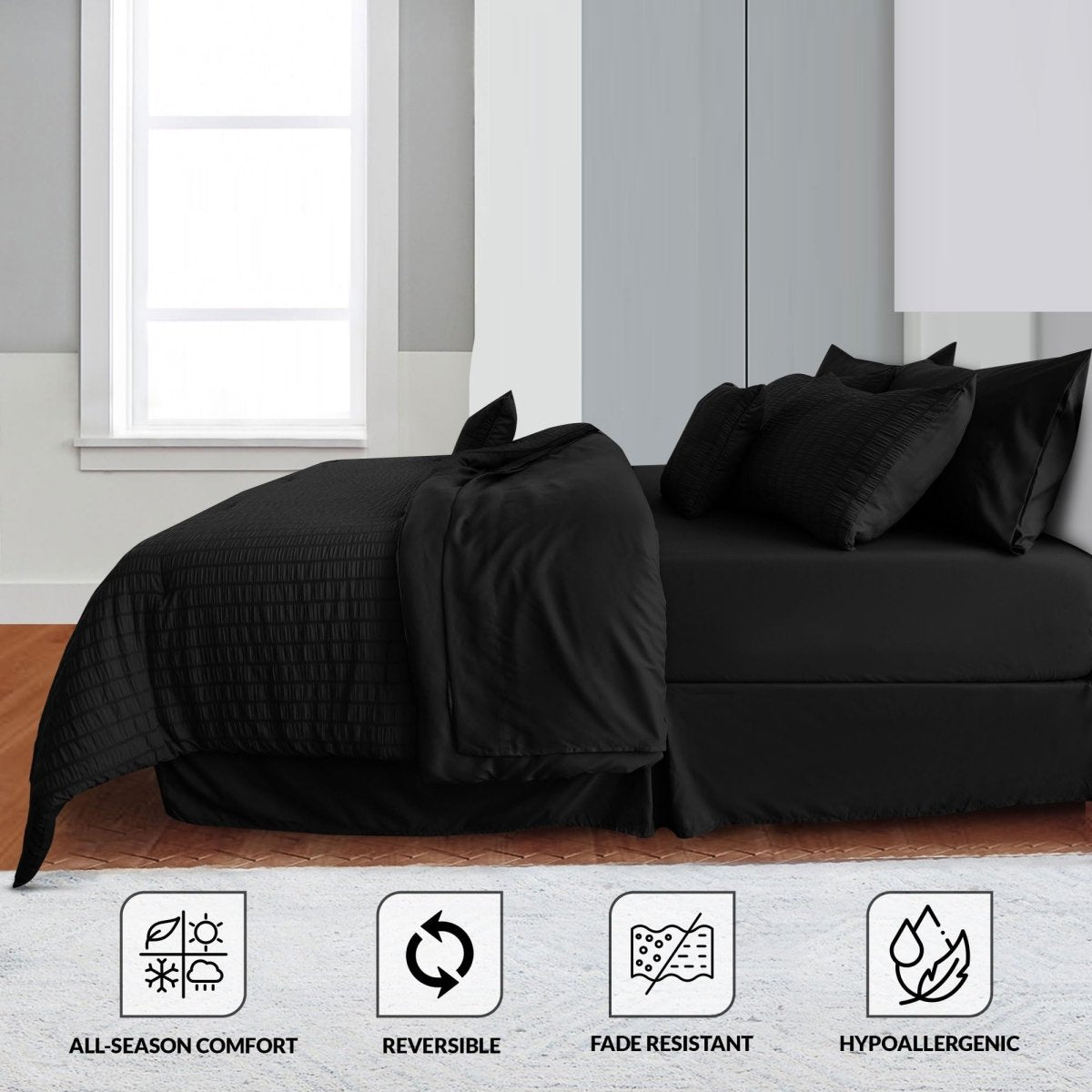 All Seasons Lightweight Bed in a Bag 10 pcs Comforter Bedding Set - Anna's Linens