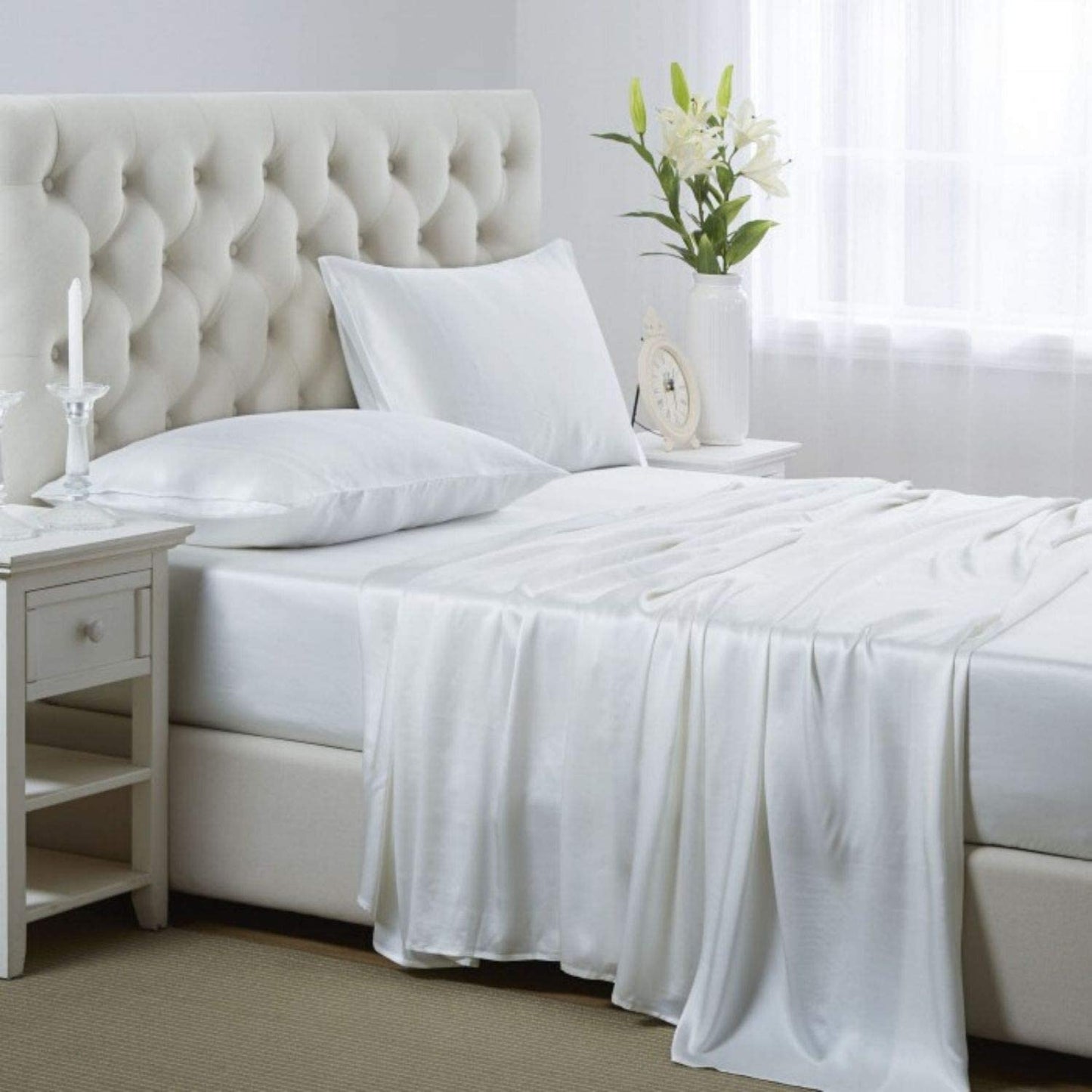 Silk Satin Bed Sheet Set Deep Pockets AnyLinen
