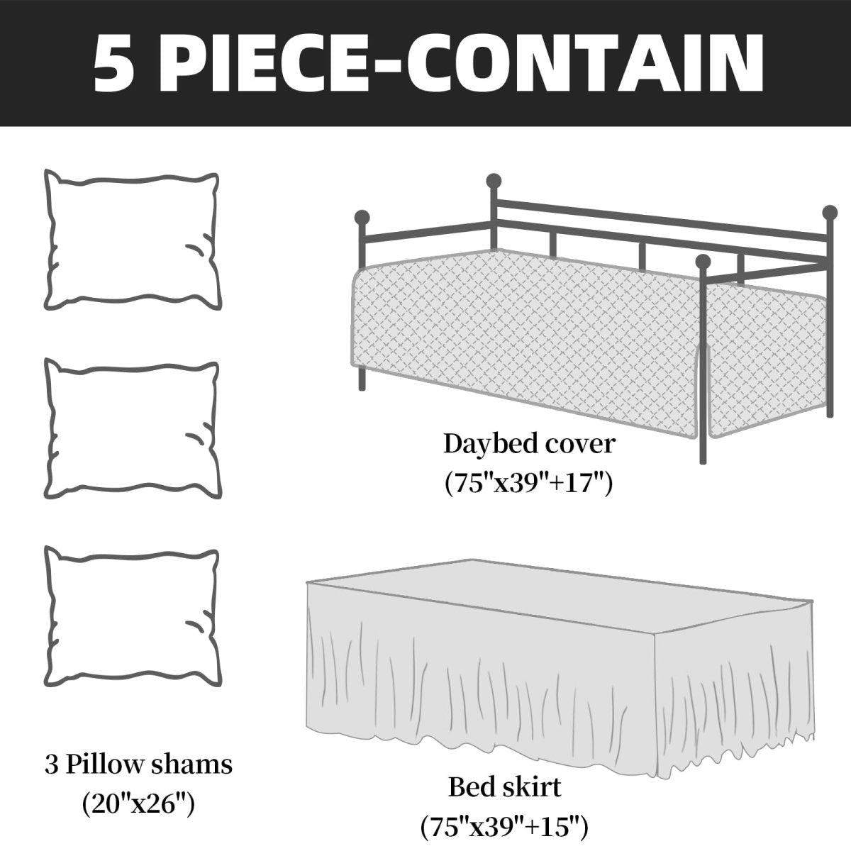 Coin Pattern - Daybed All Season Cozy Bedding Set - Anna's Linens