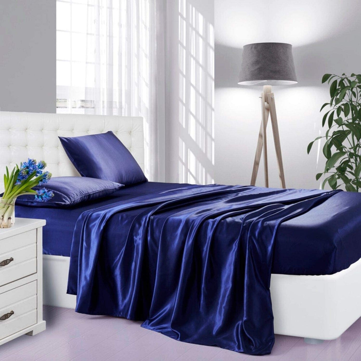 Silk Satin Bed Sheet Set Deep Pockets AnyLinen