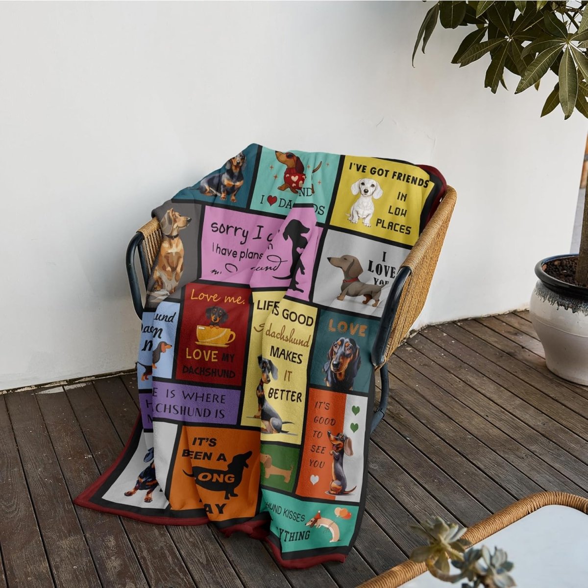 Dachshund Decor Blanket Throw 50" X 60" - Anna's Linens
