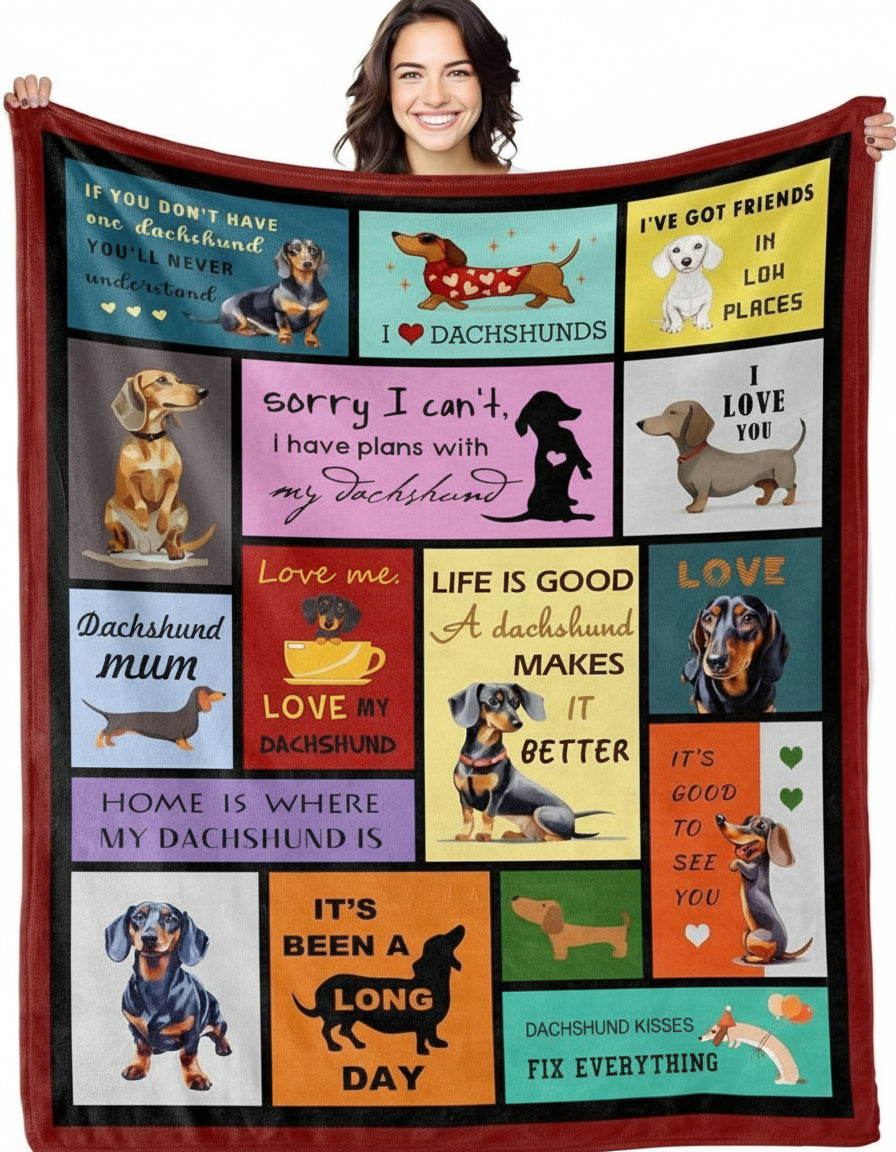 Dachshund Decor Blanket Throw 50" X 60" - Anna's Linens