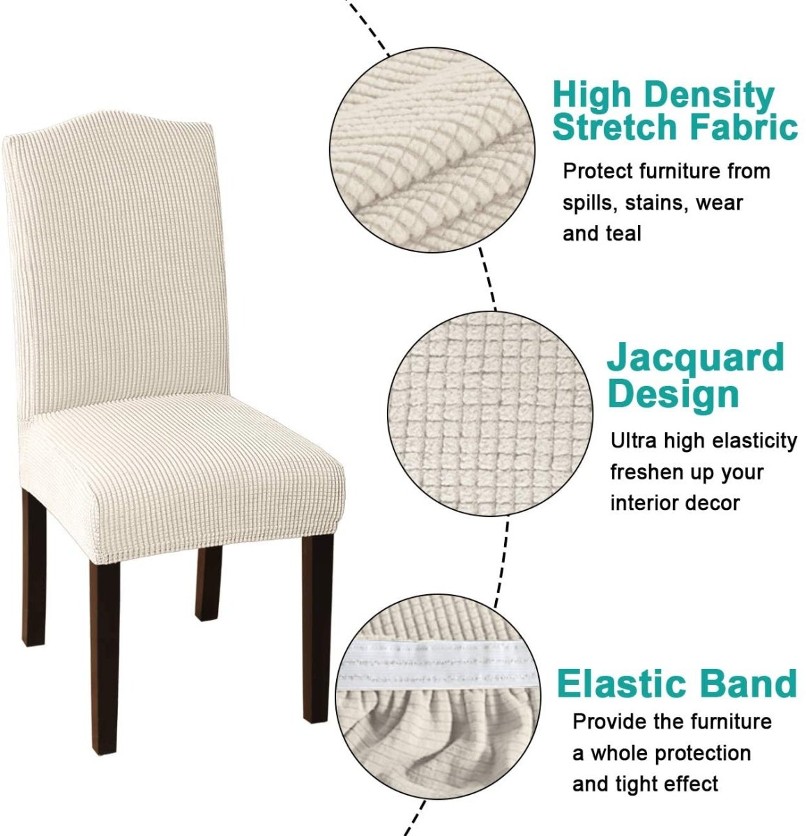 Dining Room Removable Washable Chair Covers Set of 4 - Anna's Linens