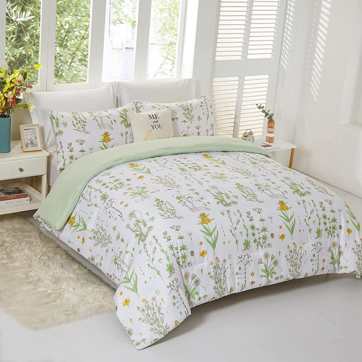 Elegant Plant Flower Soft 3pcs Comforter Set - Anna's Linens