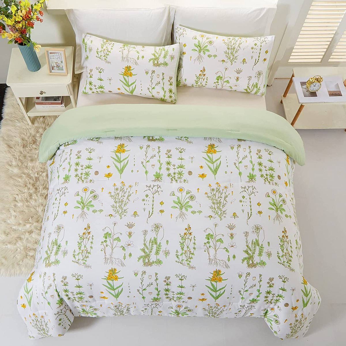 Elegant Plant Flower Soft 3pcs Comforter Set - Anna's Linens