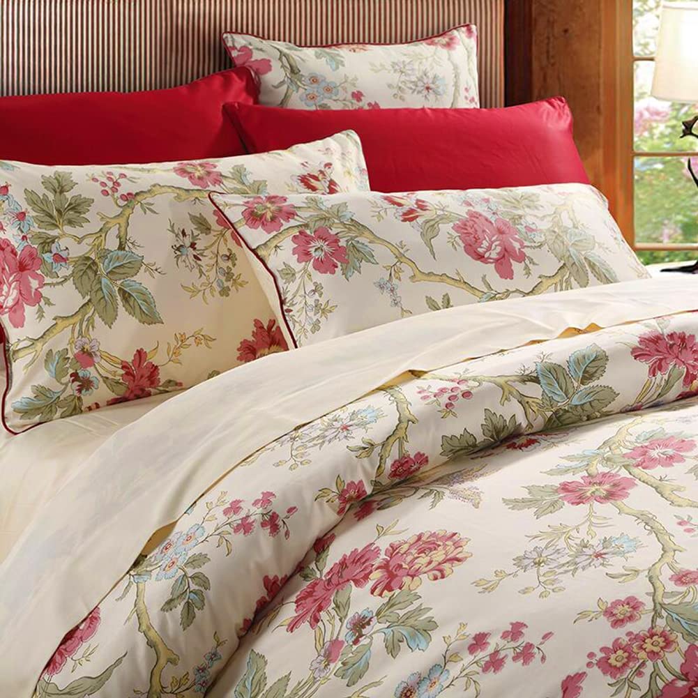 Garden Style 3 pcs Cotton Reversible Soft Durable Comforter Cover Set - Anna's Linens
