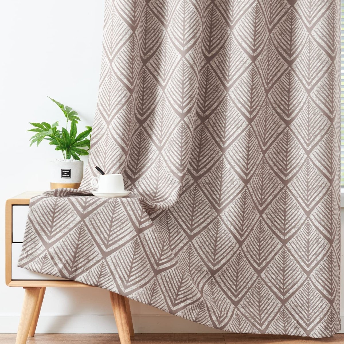 Geometric Pattern Design Darkening Thermal Insulated Blackout Curtains - Anna's Linens