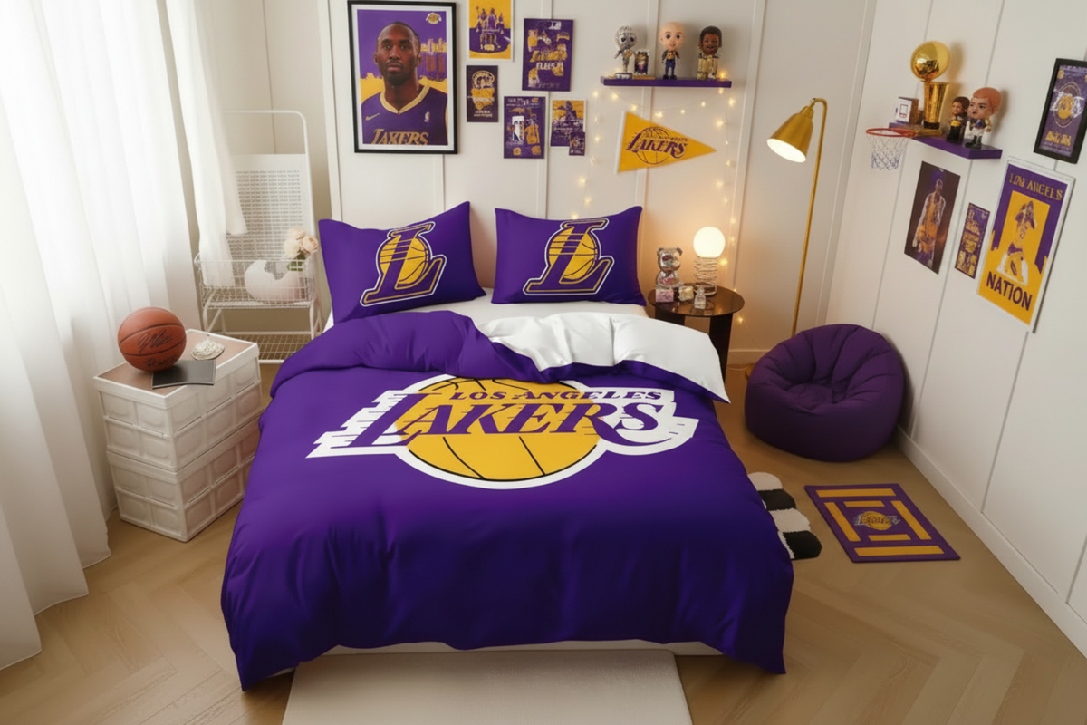 Los Angeles Lakers Inspired 4-Piece Bed Sheet Set