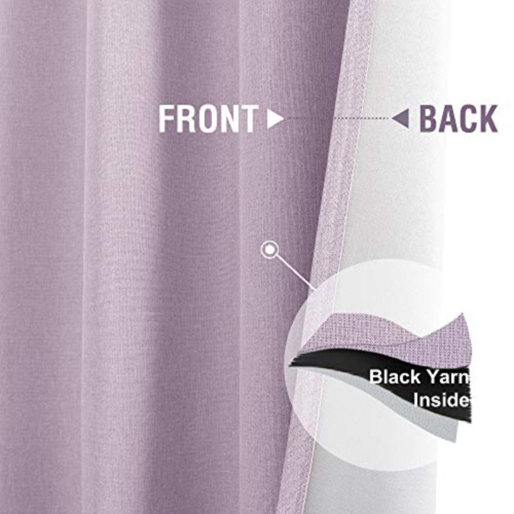 Linen Texture Curtains Light Reducing Grommet Top Drapes 2 Panels - Anna's Linens
