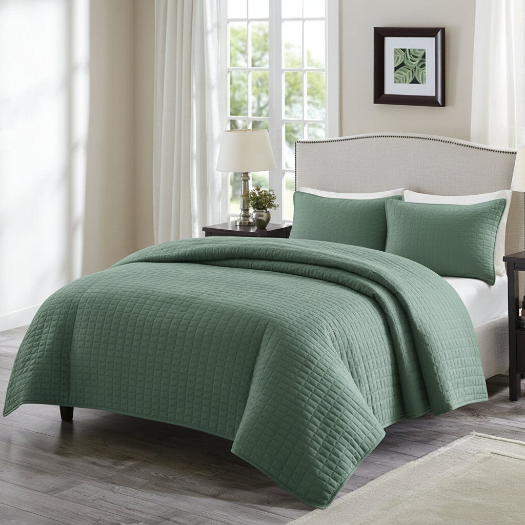 Luxury Double Sided Stitching Design Quilt Set All Season Lightweight Coverlet Bedspread - Anna's Linens