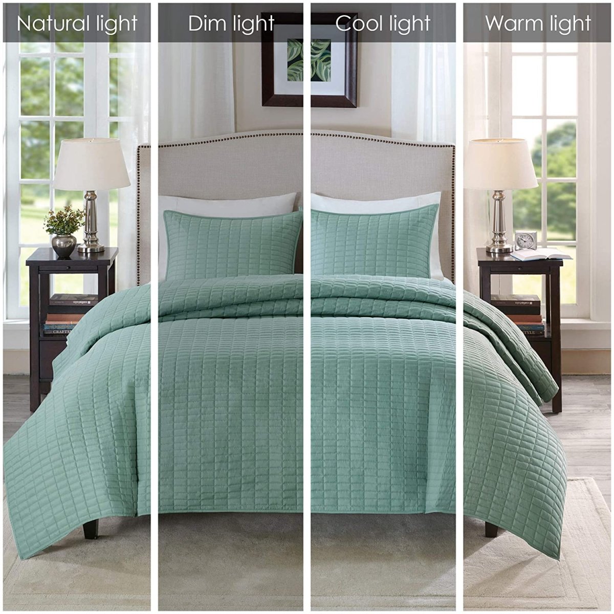 Luxury Double Sided Stitching Design Quilt Set All Season Lightweight Coverlet Bedspread - Anna's Linens