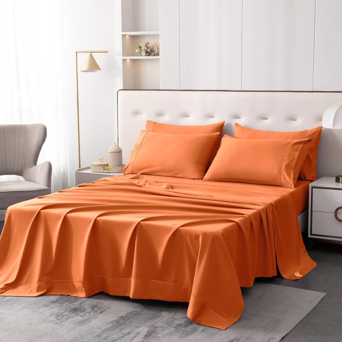 Luxury Soft 1800 Thread Count Hypoallergenic Wrinkle Fade Stain Resistant Cooling Bedding Sheets 6 pcs - Anna's Linens