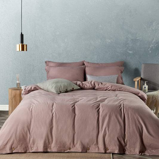 Luxury Soft Duvet Cover Bedding Set 100% Cotton Buttons Closure - Anna's Linens