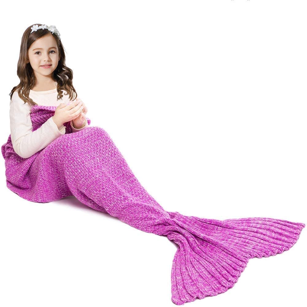 Mermaid Tail Blanket Hand Crochet Snuggle All Seasons Sleeping Bag Blanket - Anna's Linens