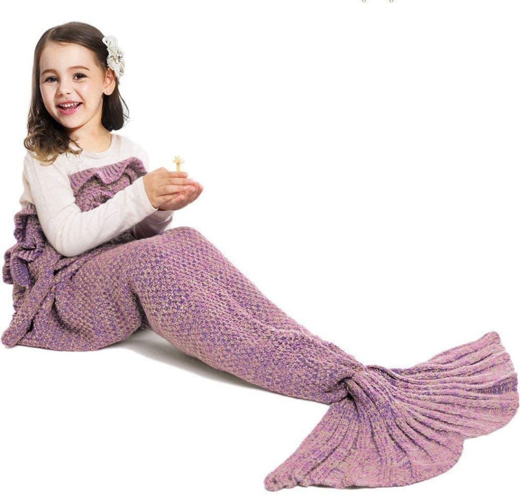 Mermaid Tail Blanket Hand Crochet Snuggle All Seasons Sleeping Bag Blanket - Anna's Linens