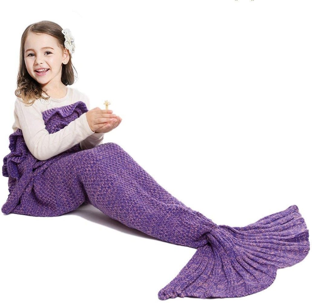 Mermaid Tail Blanket Hand Crochet Snuggle All Seasons Sleeping Bag Blanket - Anna's Linens