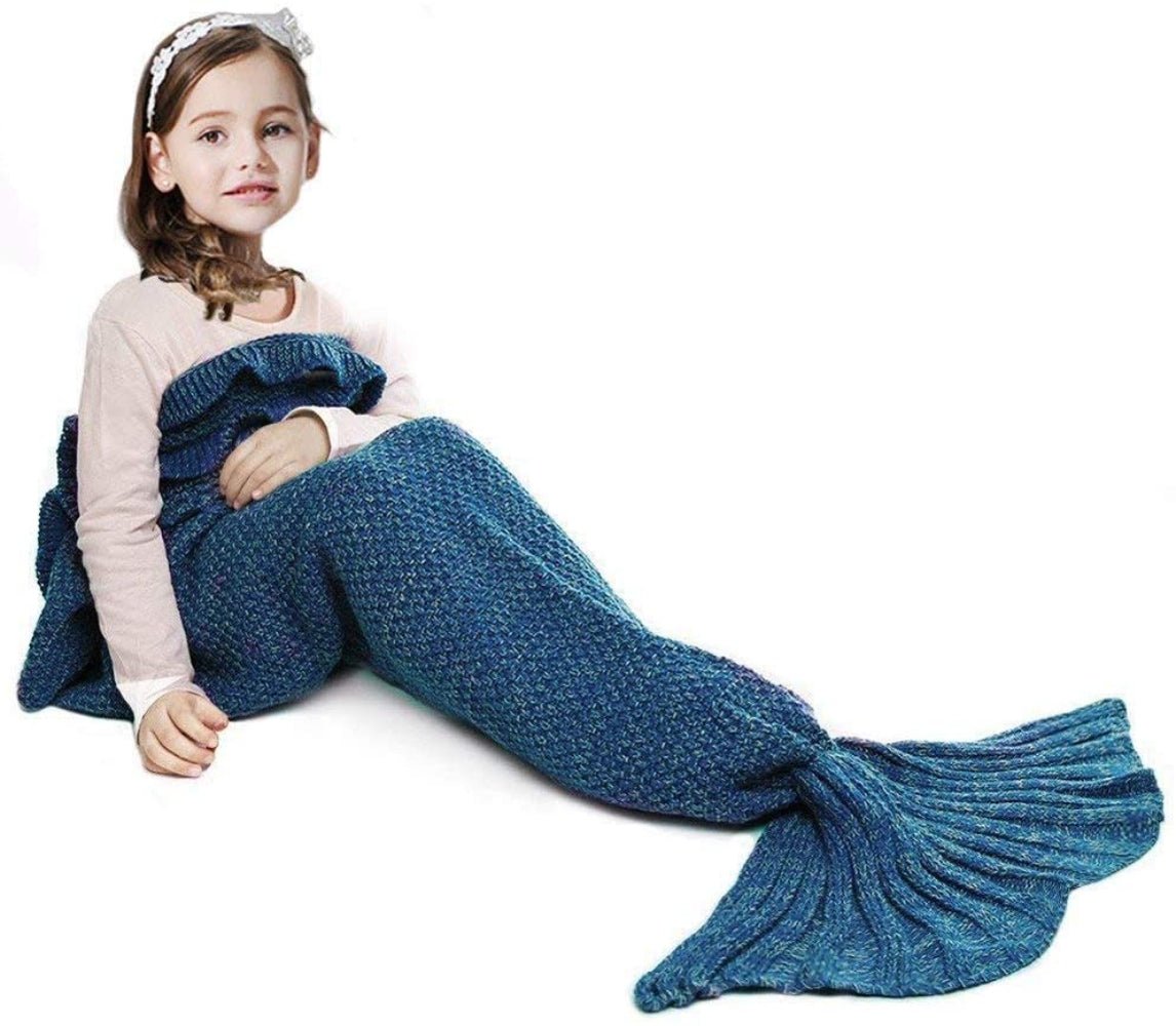 Mermaid Tail Blanket Hand Crochet Snuggle All Seasons Sleeping Bag Blanket - Anna's Linens
