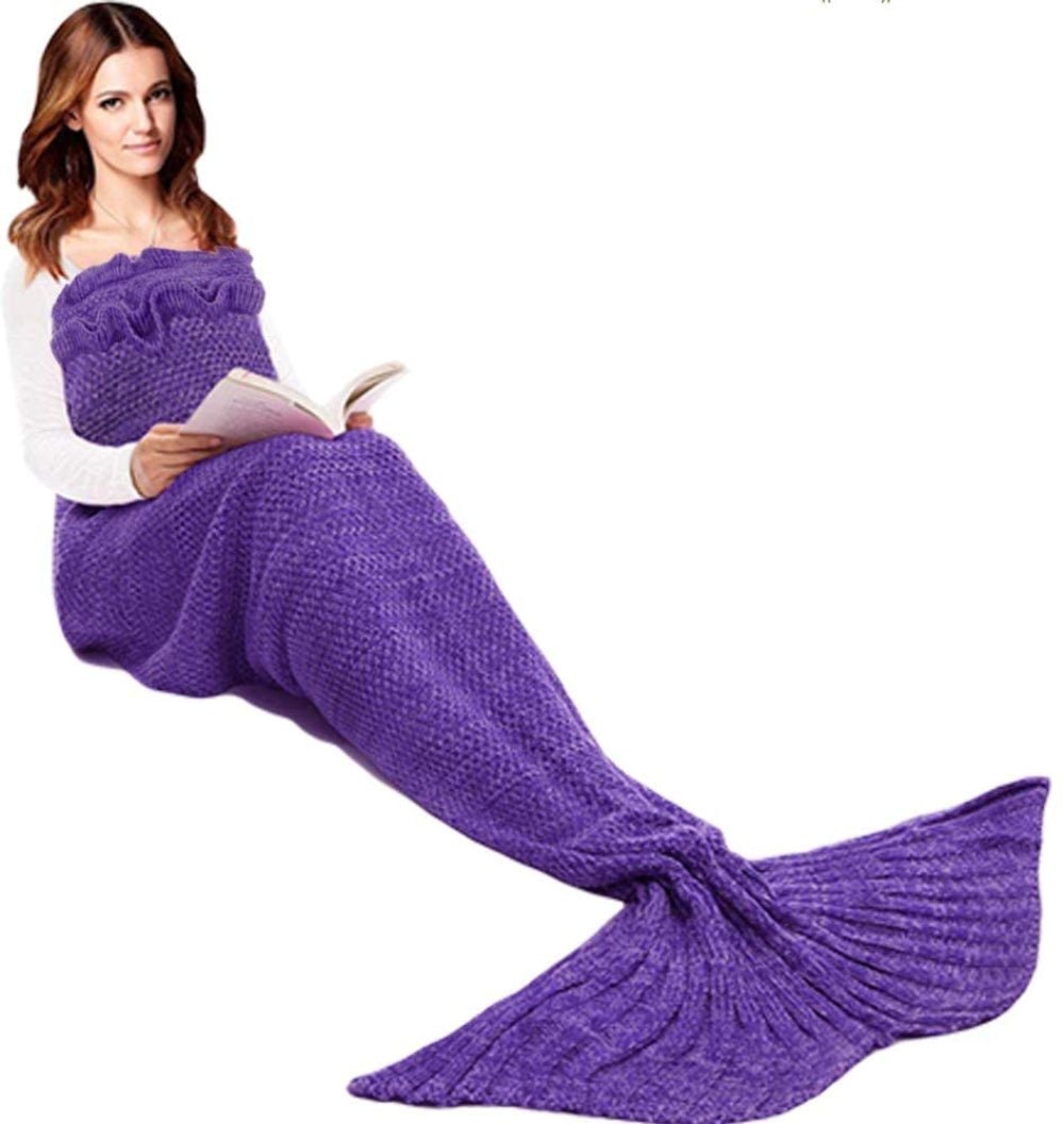 Mermaid Tail Blanket Hand Crochet Snuggle All Seasons Sleeping Bag Blanket - Anna's Linens