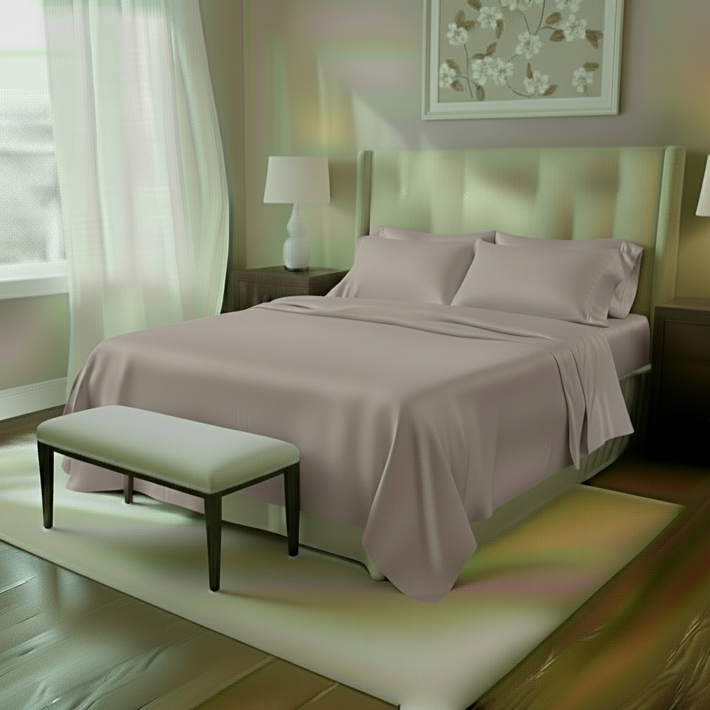 Mulberry Silk Fitted Sheet Pillowcases Set - Anna's Linens