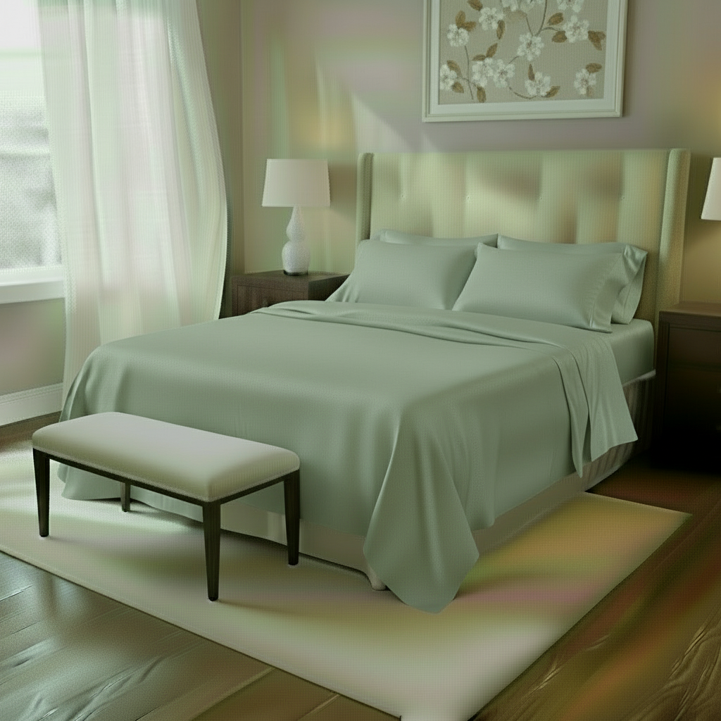 Mulberry Silk Fitted Sheet Pillowcases Set - Anna's Linens