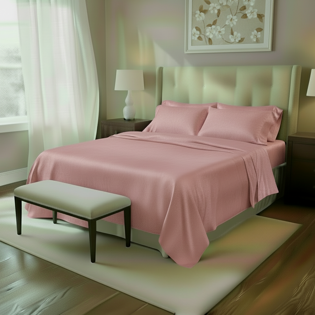 Mulberry Silk Fitted Sheet Pillowcases Set - Anna's Linens