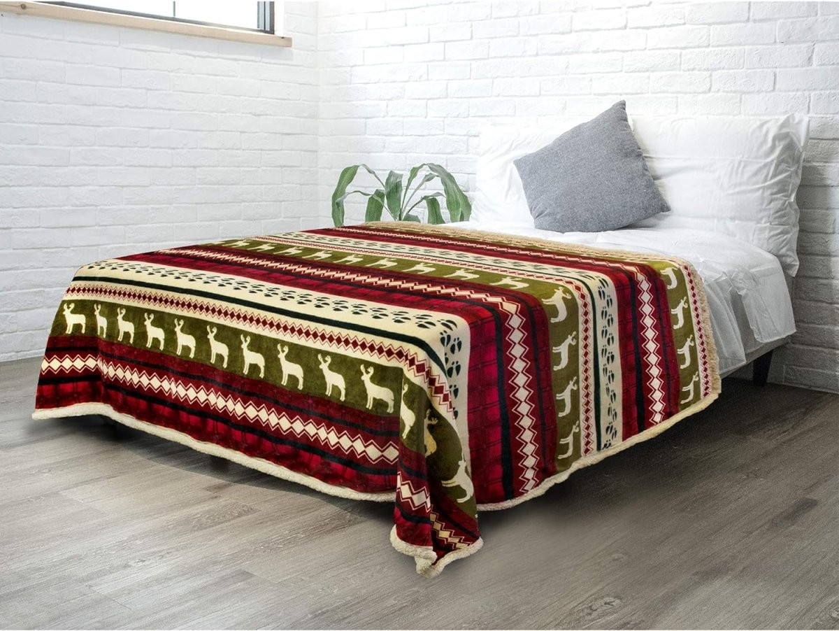 Premium Christmas Blanket Sherpa Fleece Cozy Reversible Blanket - Anna's Linens