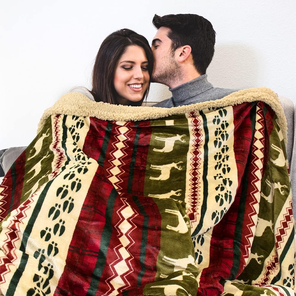 Premium Christmas Blanket Sherpa Fleece Cozy Reversible Blanket - Anna's Linens