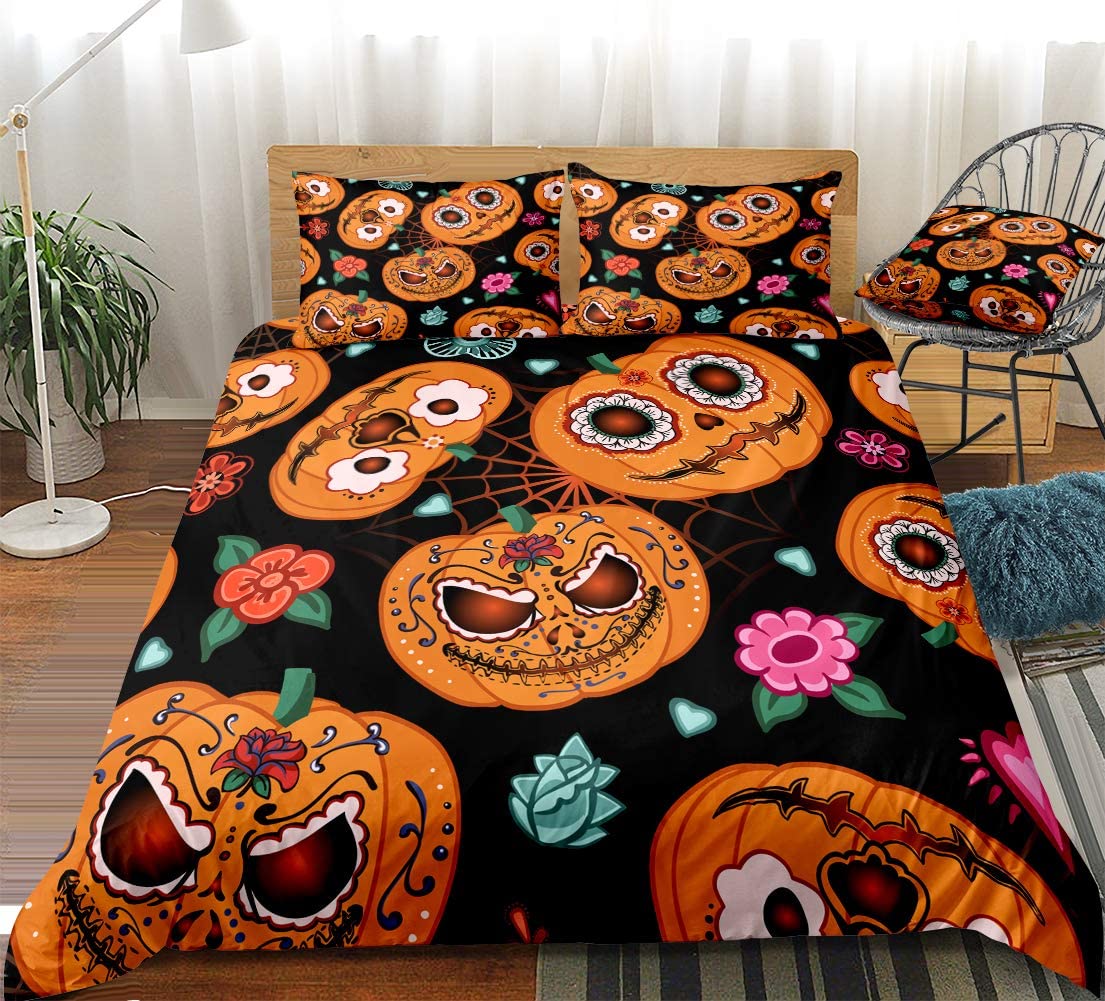 Pumpkin Cartoon Halloween Duvet Cover Set - Anna's Linens