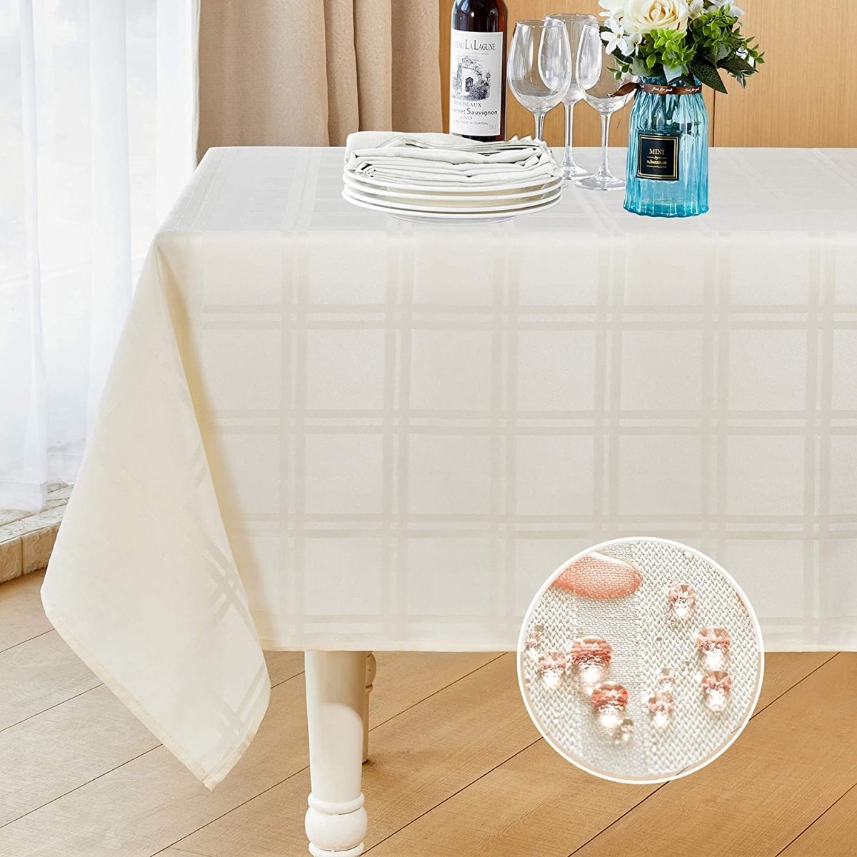 Rectangle Linen Waterproof Anti - Shrink Tablecloth - Anna's Linens