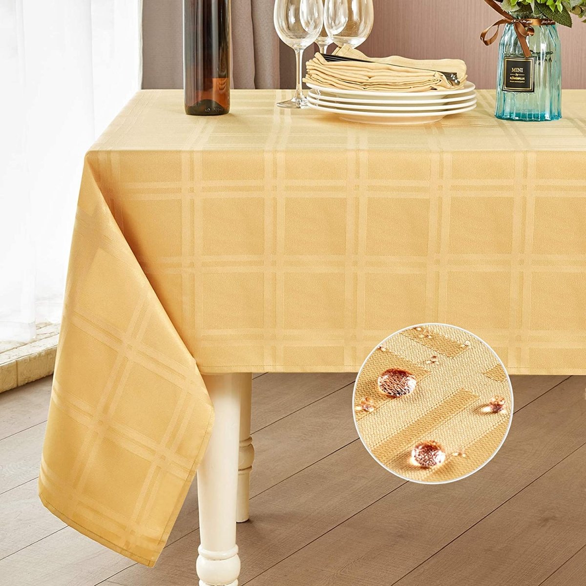 Rectangle Linen Waterproof Anti - Shrink Tablecloth - Anna's Linens