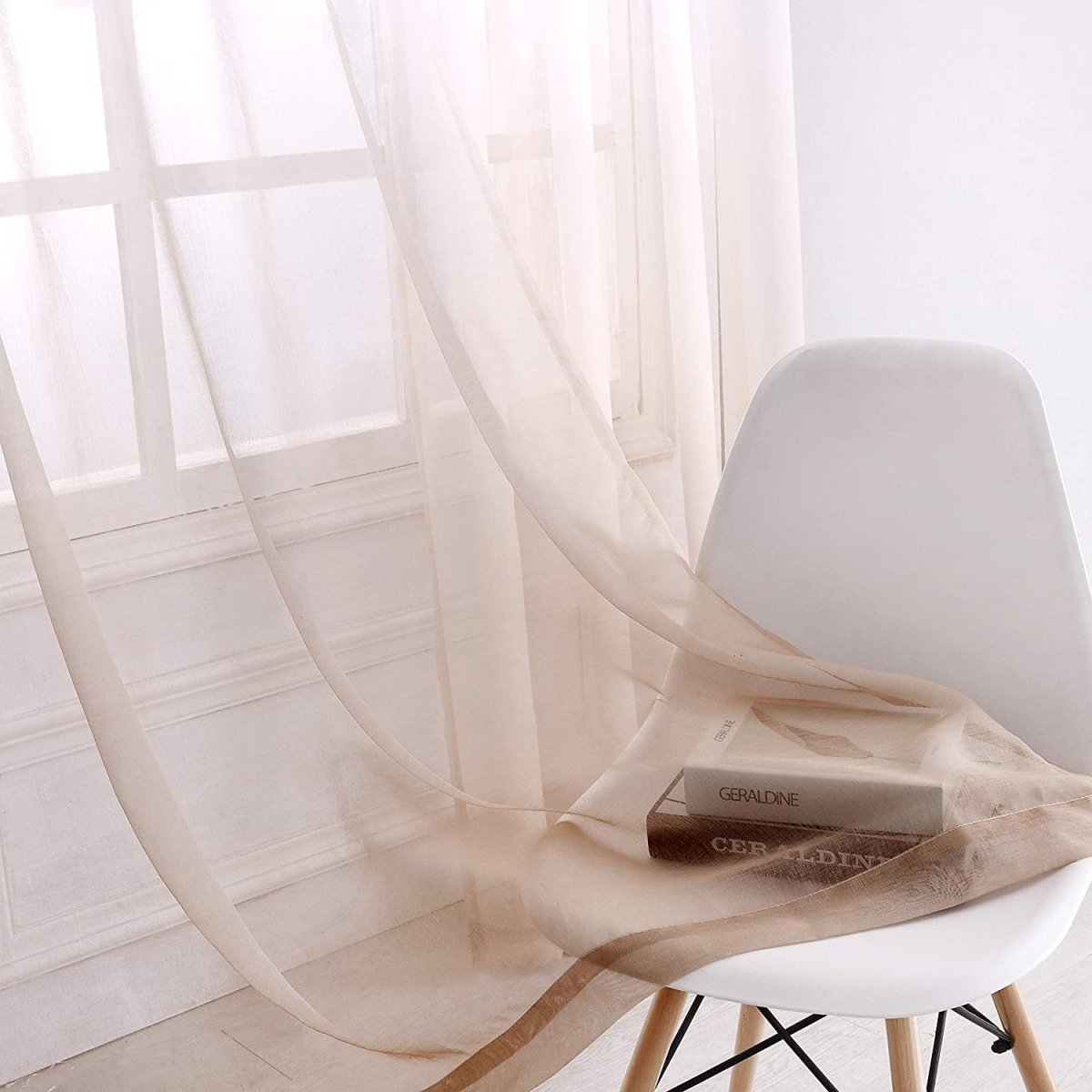 Semi Sheer Soft Linen Curtains Voile Grommet Set of 2 - Anna's Linens