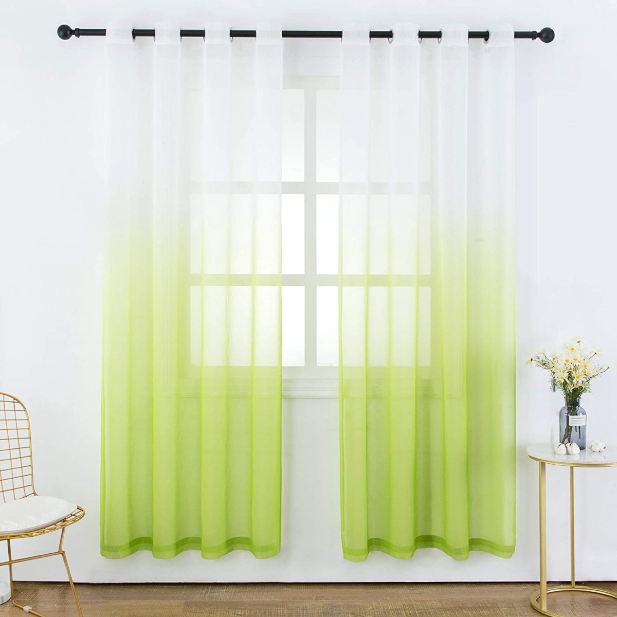 Semi Sheer Soft Linen Curtains Voile Grommet Set of 2 - Anna's Linens