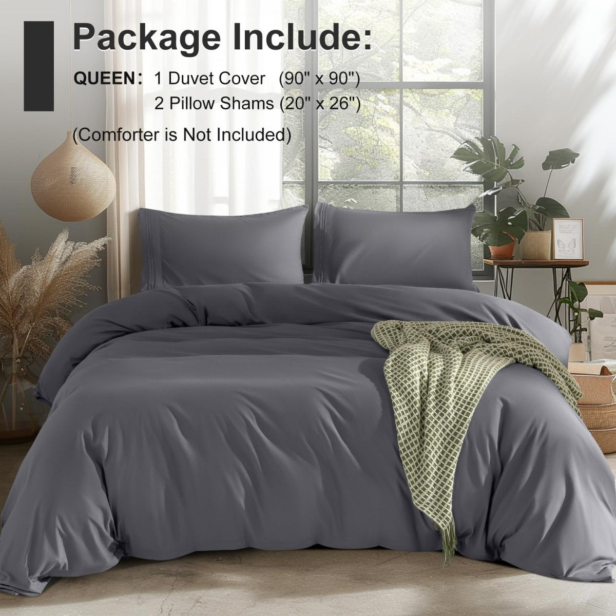 Soft Prewashed 3 pcs Zipper Closure Duvet Cover Set - Anna's Linens