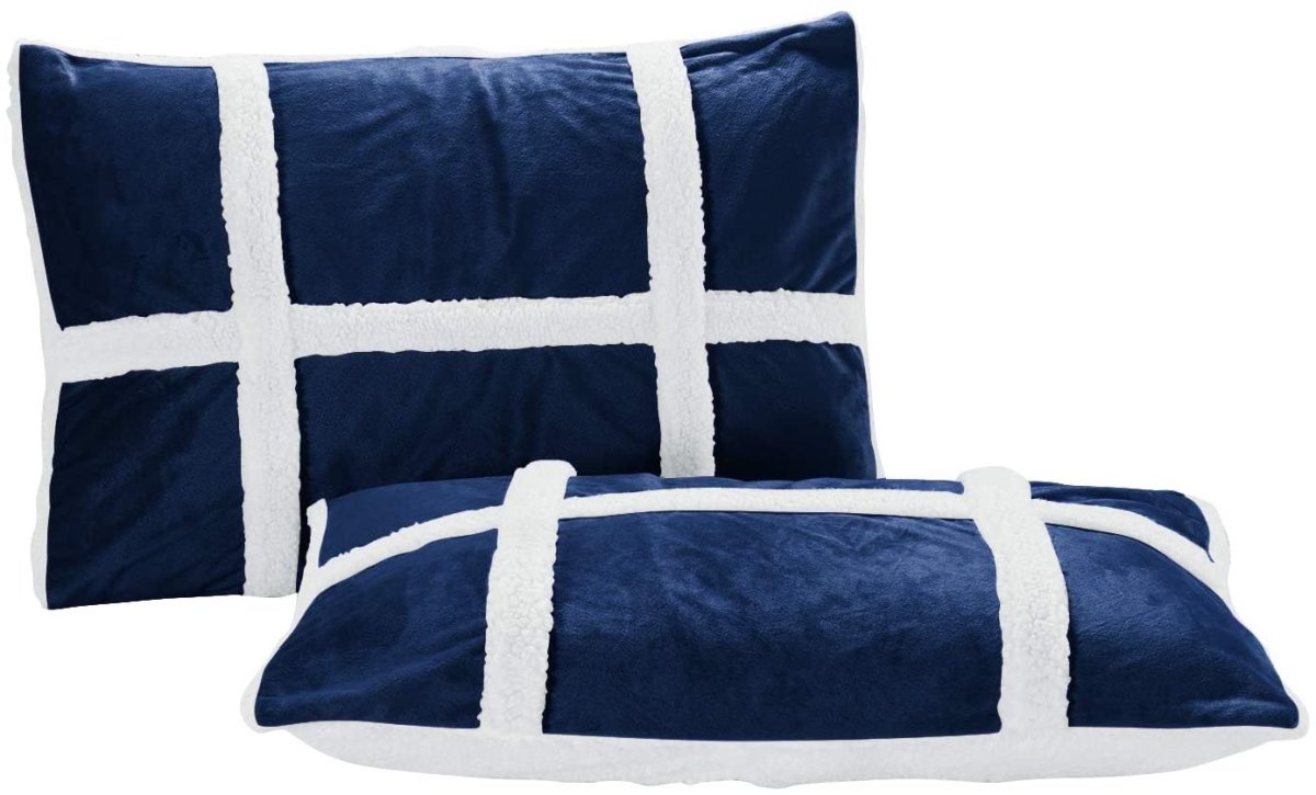 Softest Coziest Heavy Weight Sherpa Premium Quality Down Alternative Micro - Suede Reversible Comforter Set - Anna's Linens