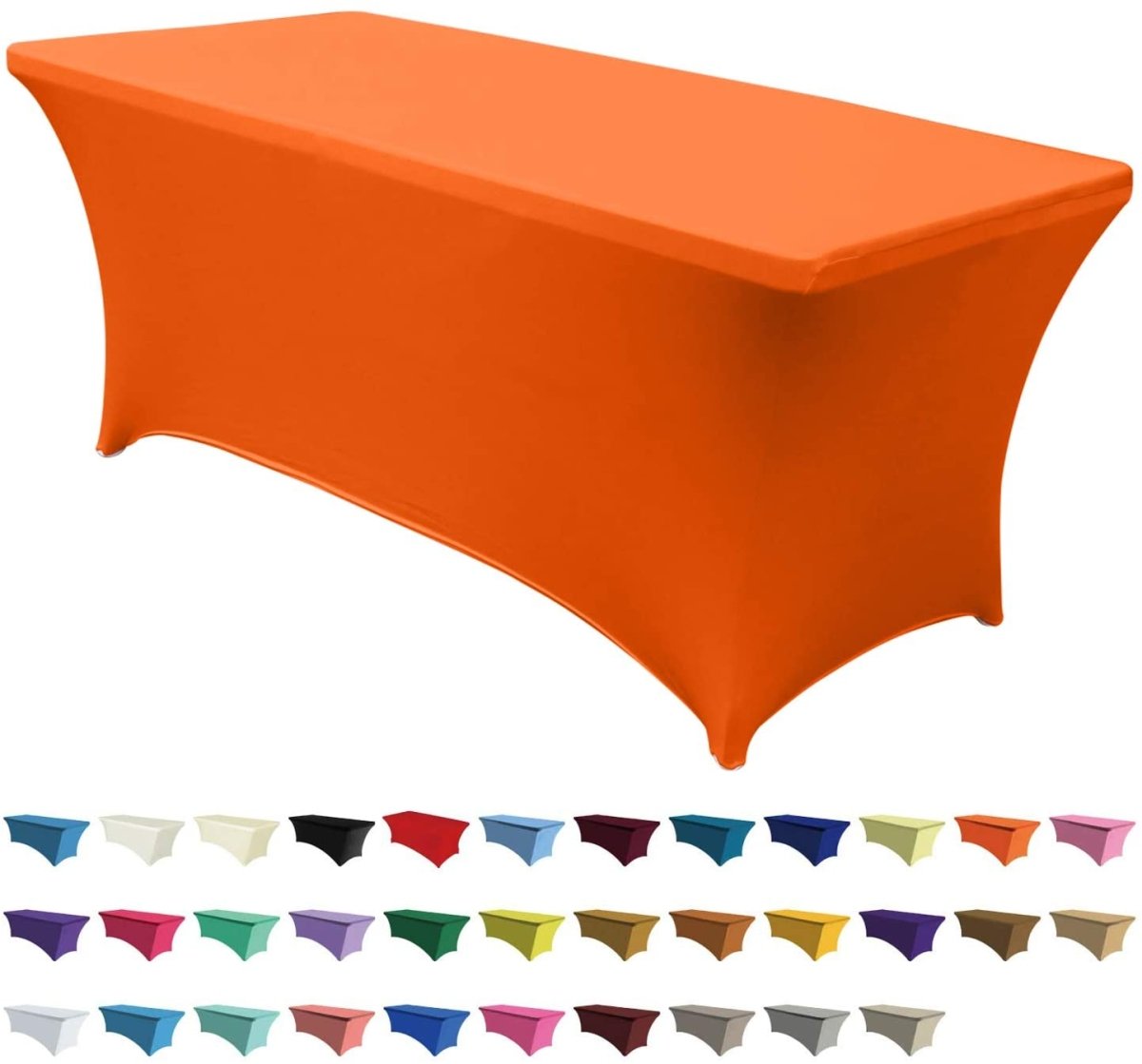 Spandex Tablecloths for 6 ft Table Fitted Stretch Table Cover Polyester Table Cover Topper - Anna's Linens