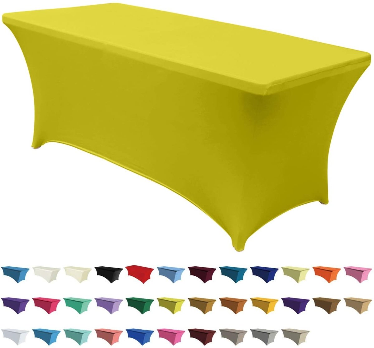 Spandex Tablecloths for 6 ft Table Fitted Stretch Table Cover Polyester Table Cover Topper - Anna's Linens