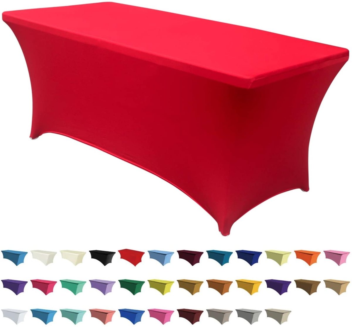 Spandex Tablecloths for 6 ft Table Fitted Stretch Table Cover Polyester Table Cover Topper - Anna's Linens