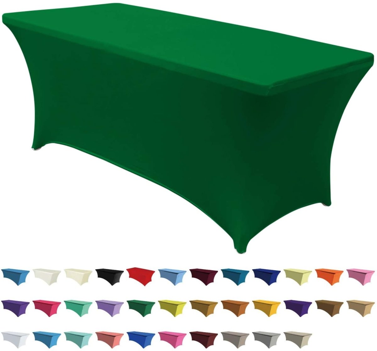Spandex Tablecloths for 6 ft Table Fitted Stretch Table Cover Polyester Table Cover Topper - Anna's Linens