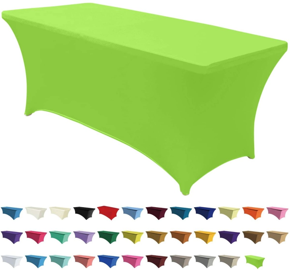 Spandex Tablecloths for 6 ft Table Fitted Stretch Table Cover Polyester Table Cover Topper - Anna's Linens