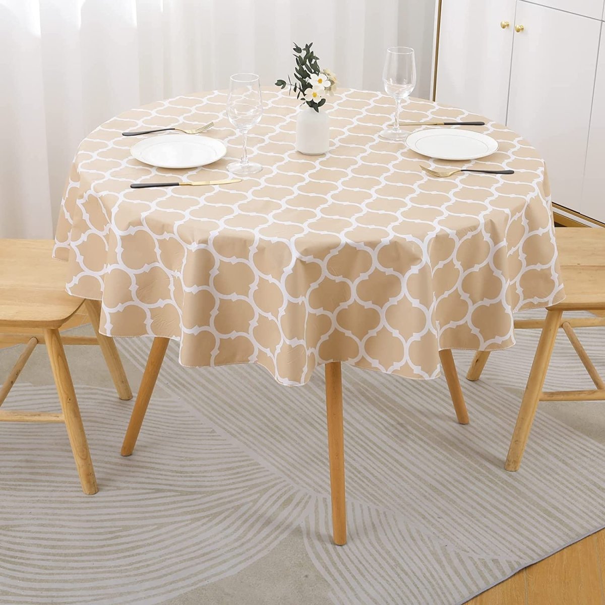 Waterproof Vinyl Flannel Wipeable Spill - proof Tablecloth - Anna's Linens