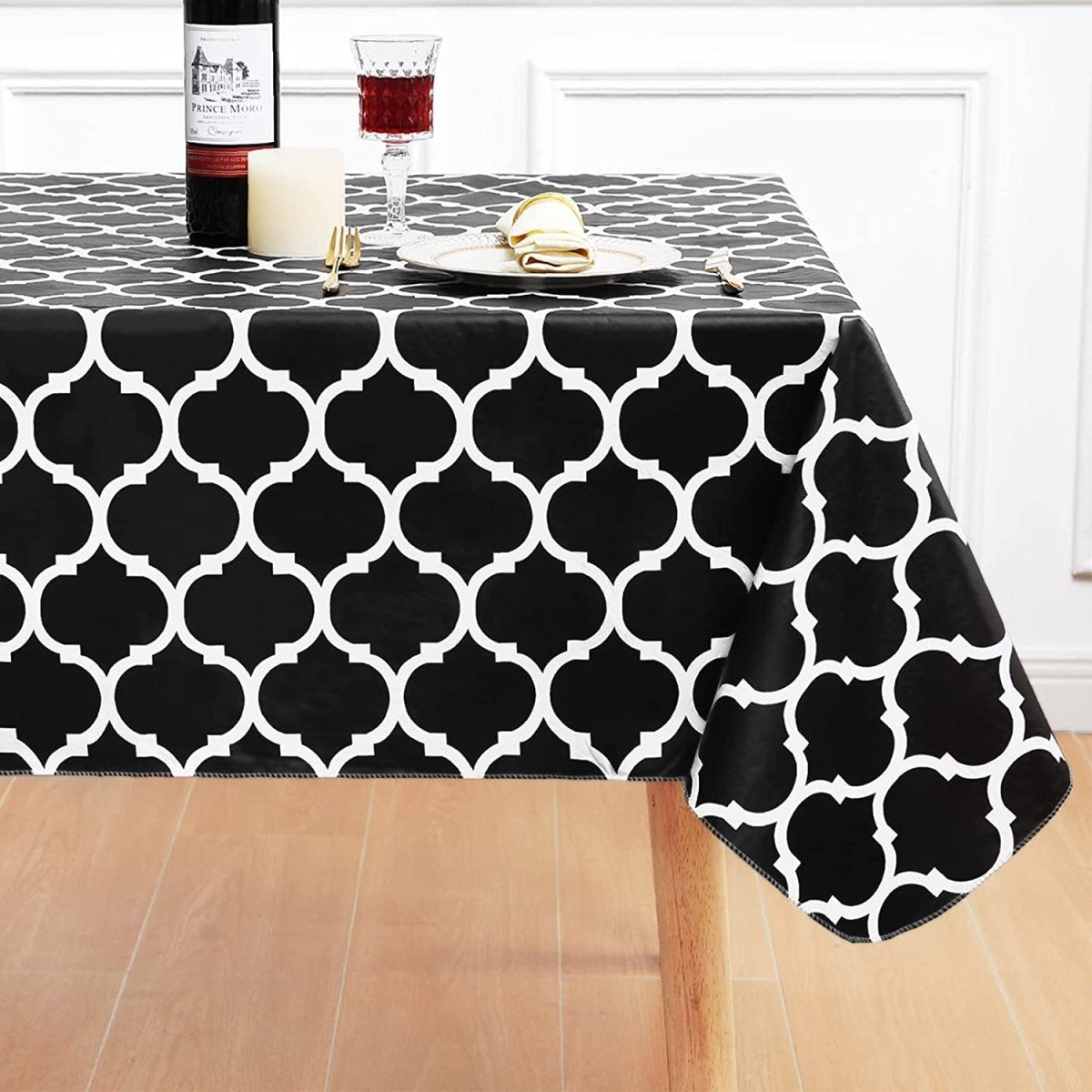Waterproof Vinyl Flannel Wipeable Spill - proof Tablecloth - Anna's Linens