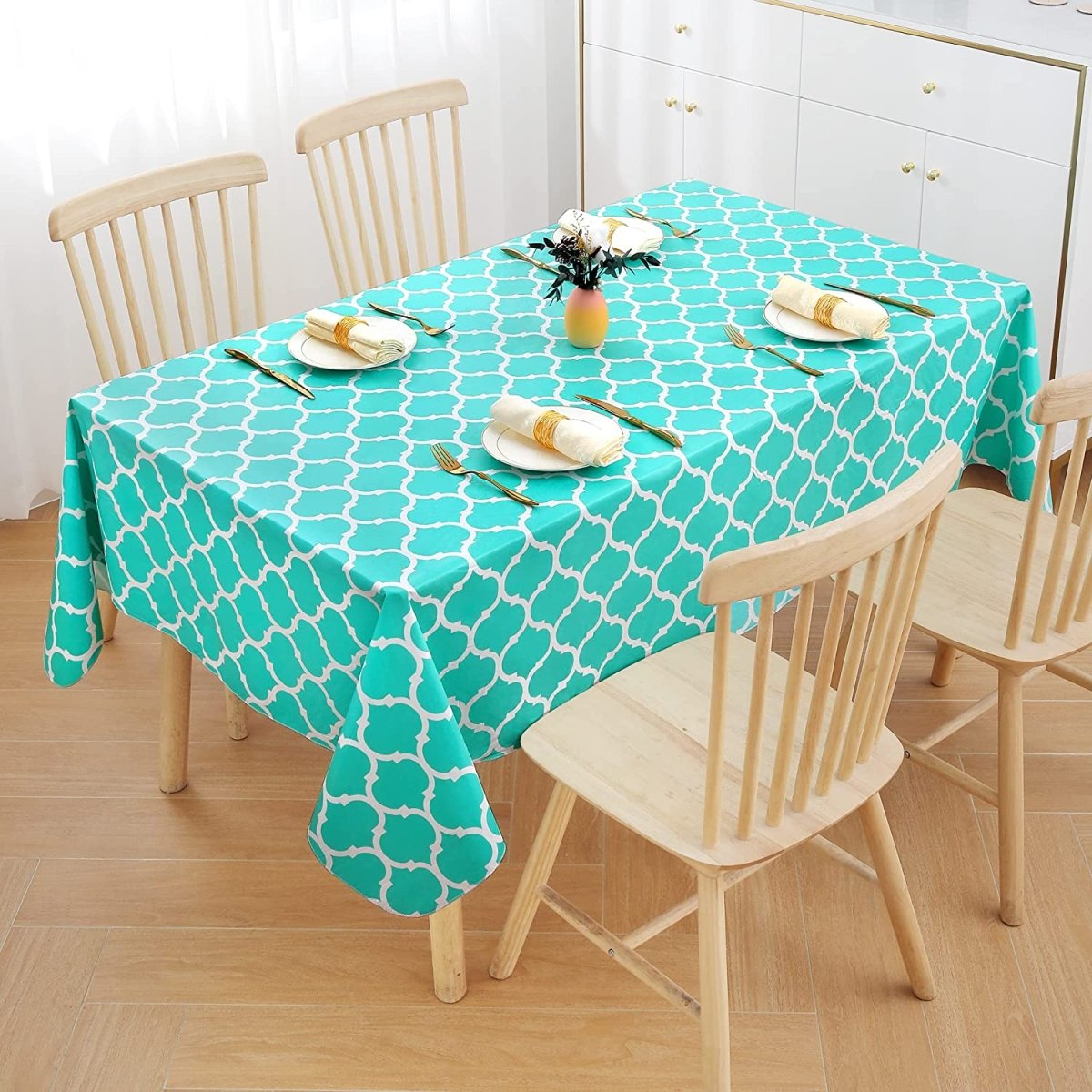 Waterproof Vinyl Flannel Wipeable Spill - proof Tablecloth - Anna's Linens