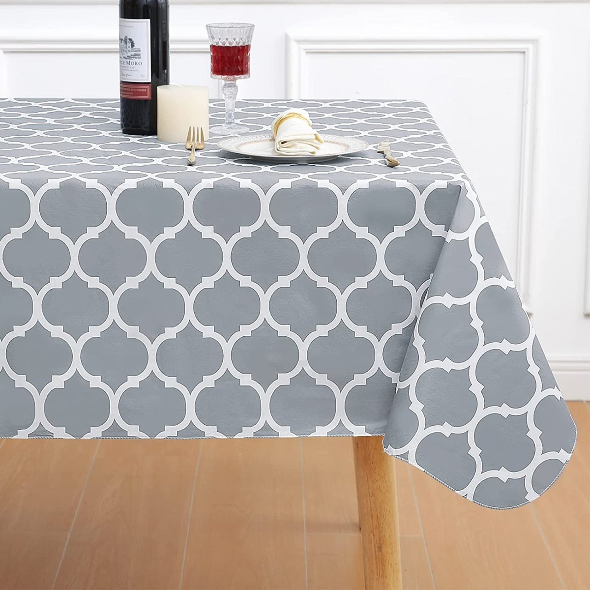 Waterproof Vinyl Flannel Wipeable Spill - proof Tablecloth - Anna's Linens