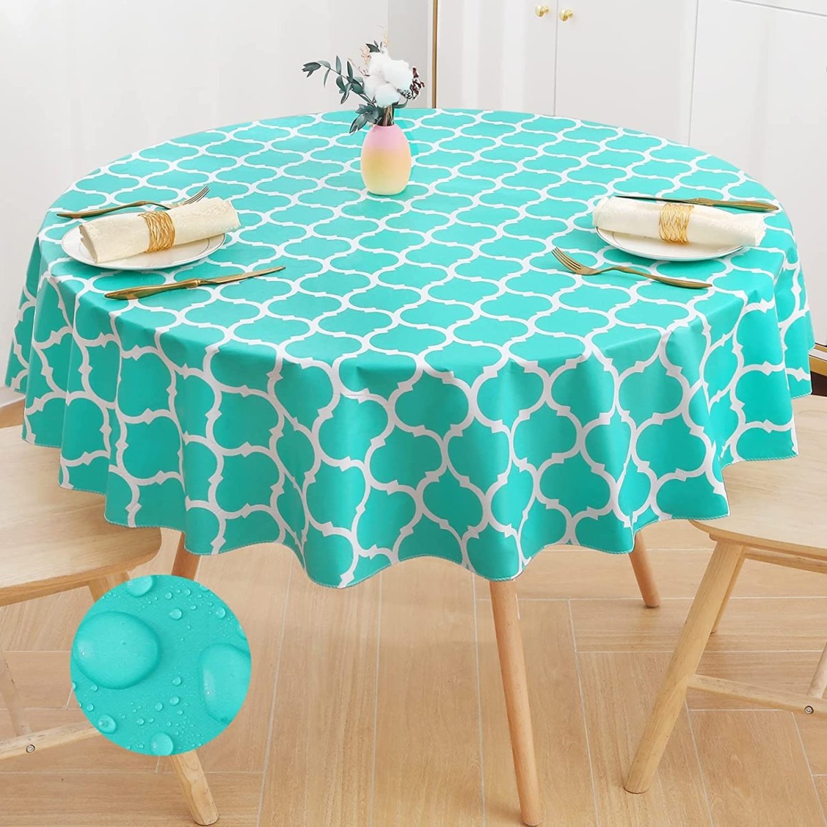 Waterproof Vinyl Flannel Wipeable Spill - proof Tablecloth - Anna's Linens