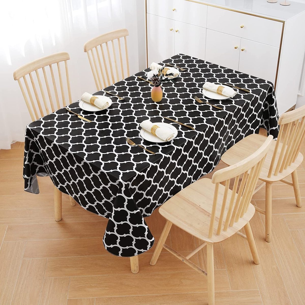 Waterproof Vinyl Flannel Wipeable Spill - proof Tablecloth - Anna's Linens