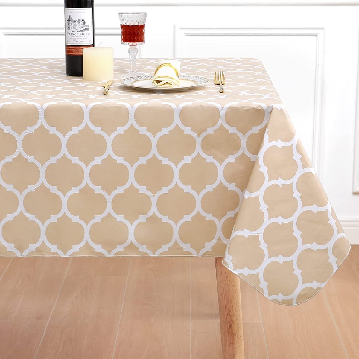 Waterproof Vinyl Flannel Wipeable Spill - proof Tablecloth - Anna's Linens