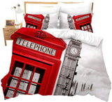 Duvet Cover Set Soft London Themed Comforter Cover Set 3 Pieces - Anna's Linens Store