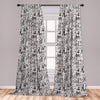 Leopard Texture Illustration Exotic Fauna Inspired Pattern Lightweight Decorative Panels Window Curtains Set of 2 Rod Pocket - Anna's Linens Store