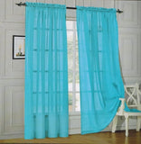 Window Curtains 2-Piece Sheer Panel with 2 inch Rod Pocket - Anna's Linens Store