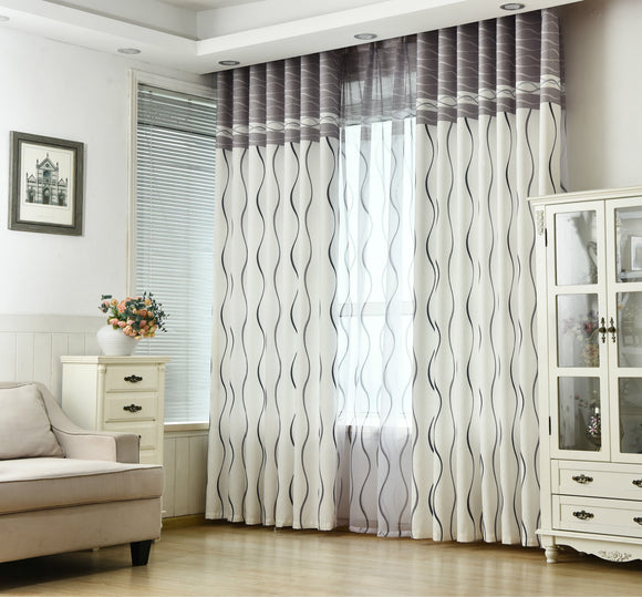 Classic Black / White Stripe Flat Protection Curtain Size - W 60